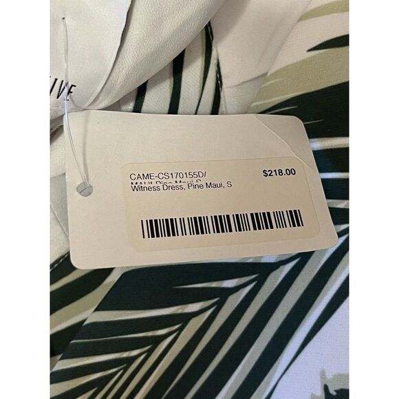 C/MEO Collective Revolve Witness Fit Flare Dress S Small Tropical Leaf Pine Maui - Picture 8 of 11